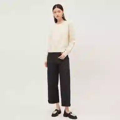 恒源祥 宽松纯色套头长袖针织衫 女款