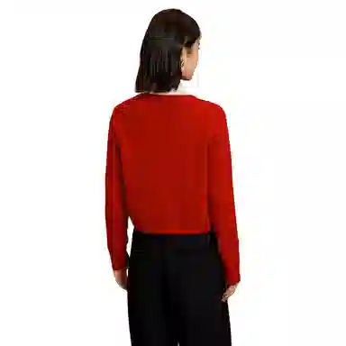 恒源祥 纽扣绞花休闲舒适开衫毛衣 女款