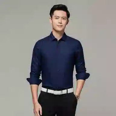 恒源祥 纯色休闲长袖衬衫 男款