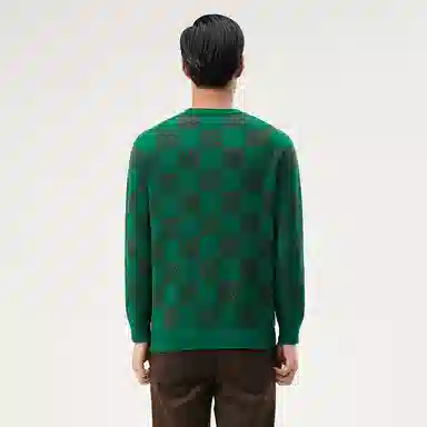 恒源祥 加厚棋盘格毛衣 男款