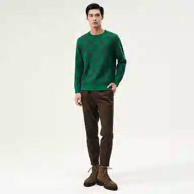 恒源祥 加厚棋盘格毛衣 男款