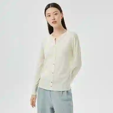 恒源祥 精纺圆领长袖薄款开衫毛衣 女款