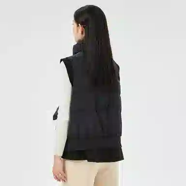 恒源祥 立领单排扣坎肩白鸭绒羽绒马甲 女款