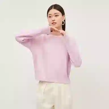 恒源祥 宽松纯色套头长袖针织衫 女款