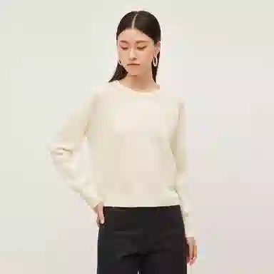 恒源祥 宽松纯色套头长袖针织衫 女款