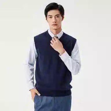 恒源祥 套头内搭马保暖针织无袖背心 男款