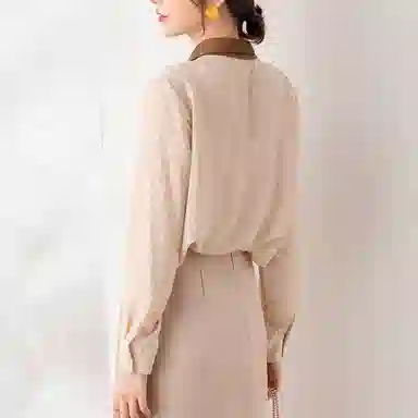 恒源祥 高级感印花雪纺上衣长袖衬衫 女款