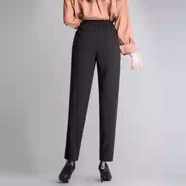 恒源祥 直筒镶边纯色九分休闲裤 女款