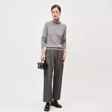 恒源祥 堆堆领纯色打底羊绒衫 女款