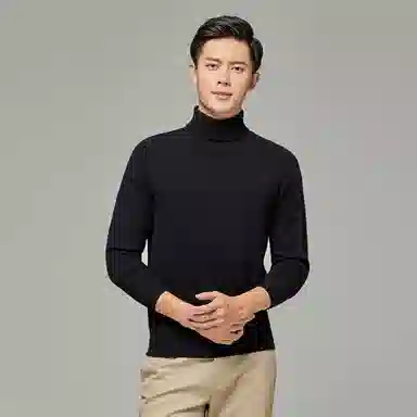 恒源祥 纯色高领套头长袖羊绒衫 男款