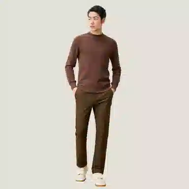 恒源祥 纯色半高领针织羊绒衫 男款