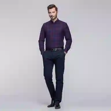 恒源祥 加厚保暖纽扣方领羽绒长袖衬衫 男款