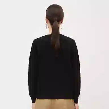 恒源祥 圆领纯色提花套头毛衣 女款