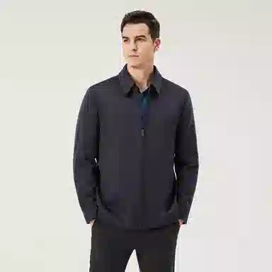 恒源祥 纯色翻领毛呢夹克 男款