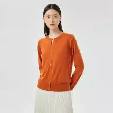 恒源祥 精纺圆领长袖薄款开衫毛衣 女款