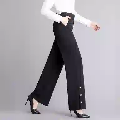 恒源祥 高腰阔腿裤垂坠感纯色休闲裤 女款