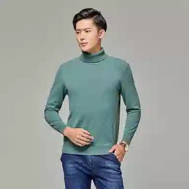 恒源祥 纯色高领套头长袖羊绒衫 男款