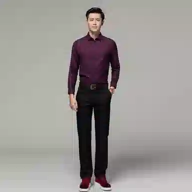 恒源祥 纯色休闲长袖衬衫 男款