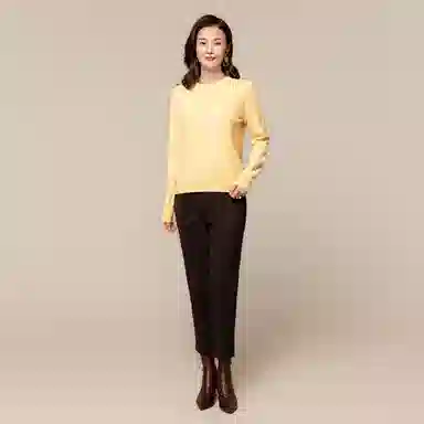 恒源祥 纯色圆领打底针织羊绒衫 女款