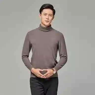 恒源祥 纯色高领套头长袖羊绒衫 男款