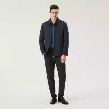 恒源祥 纯色翻领毛呢夹克 男款