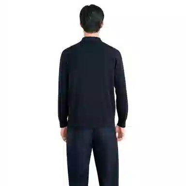 恒源祥 纯色翻领套头休闲毛衣 男款