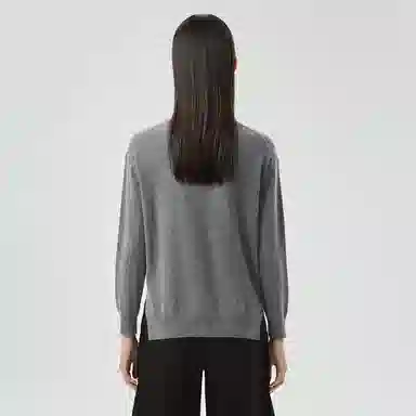 恒源祥 纯色半高领落肩长袖针织羊绒衫衫 女款