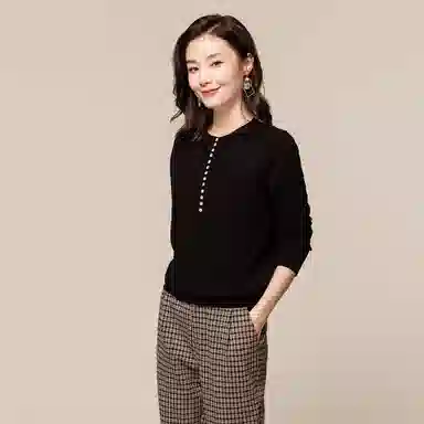 恒源祥 纯色圆领打底针织羊绒衫 女款