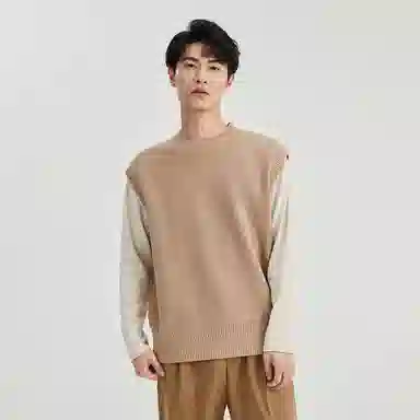 恒源祥 合身直筒纯色简约背心 男款