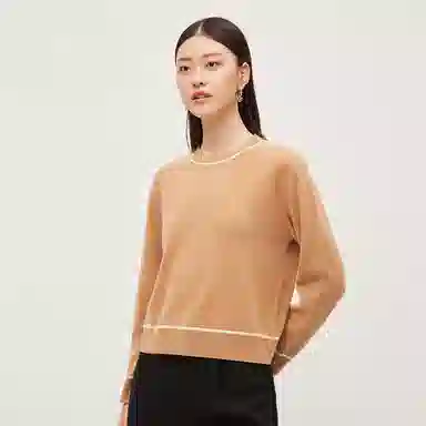 恒源祥 休闲纯色简约套头圆领毛衣 女款