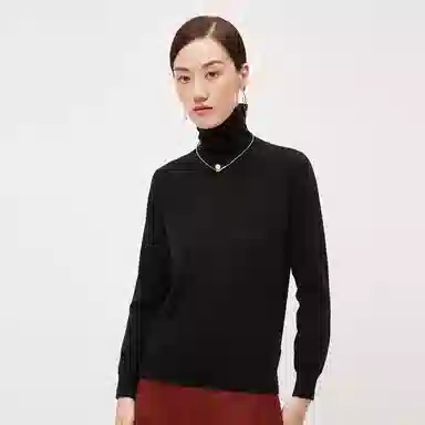 恒源祥 堆堆领纯色打底羊绒衫 女款