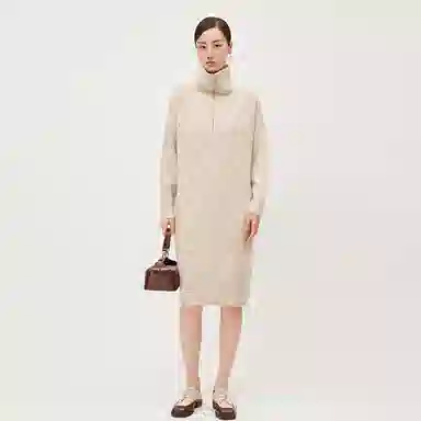 恒源祥 棋盘格高领套头毛衣 女款