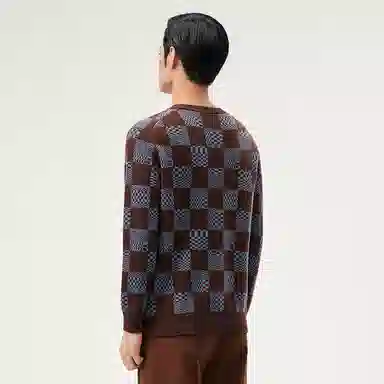 恒源祥 加厚棋盘格毛衣 男款