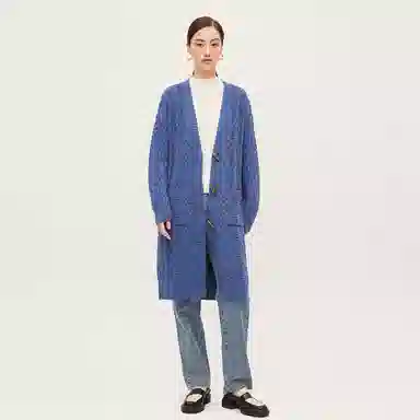 恒源祥 休闲复古绞花纯色长袖毛衣 女款