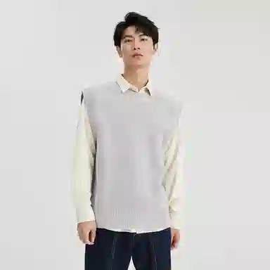 恒源祥 合身直筒纯色简约背心 男款