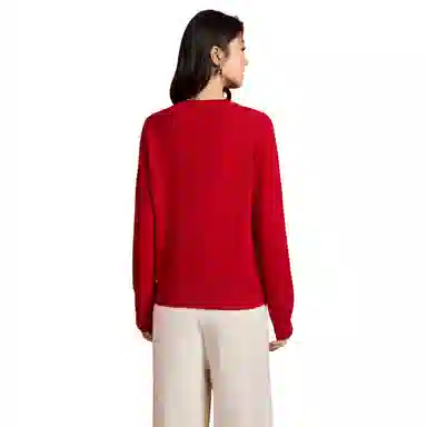 恒源祥 圆领套头纯色长袖舒适毛衣 女款