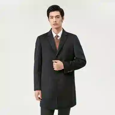恒源祥 纯羊毛呢子中长款厚大衣 男款