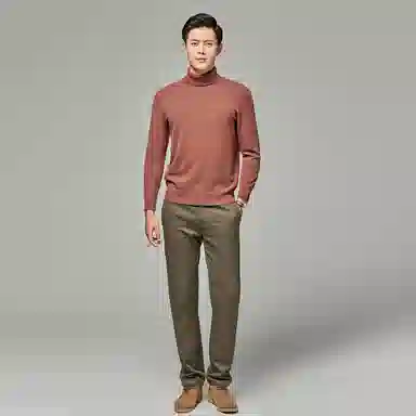 恒源祥 纯色高领套头长袖羊绒衫 男款