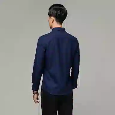 恒源祥 纯色休闲长袖衬衫 男款