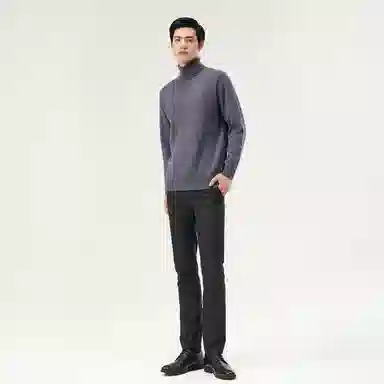 恒源祥 纯色高领针织毛衣 男款