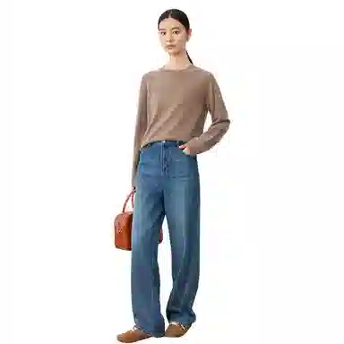 恒源祥 圆领套头纯色长袖舒适毛衣 女款