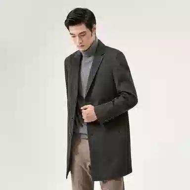 恒源祥 纯羊毛呢子中长款厚大衣 男款