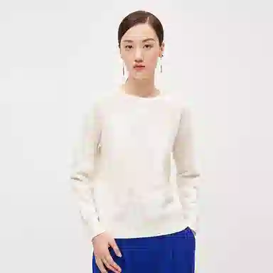 恒源祥 圆领纯色提花套头毛衣 女款