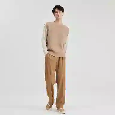 恒源祥 合身直筒纯色简约背心 男款