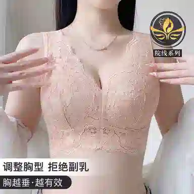 润微 院线调整型蕾丝美背内衣女大胸显小无钢圈收副乳防下垂文胸 女款