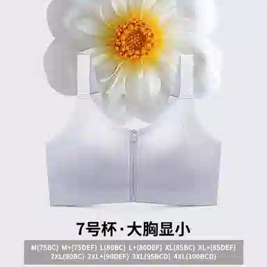 润微 大胸显小前拉链易穿脱塑胸无钢圈无痕运动防震文胸 女款 组合装