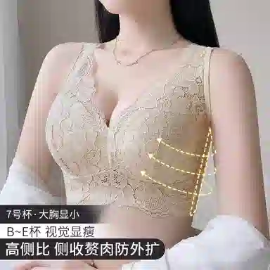 润微 院线调整型蕾丝美背内衣女大胸显小无钢圈收副乳防下垂文胸 女款
