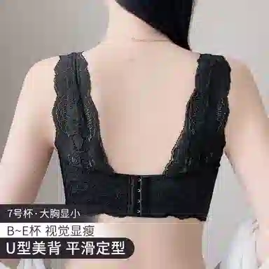 润微 院线调整型蕾丝美背内衣女大胸显小无钢圈收副乳防下垂文胸 女款