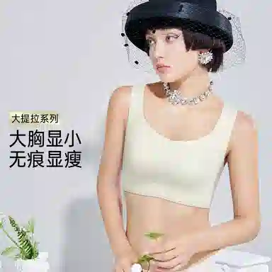 润微 提拉防下垂兔耳朵薄款收副乳大胸显小舒适无痕文胸 女款