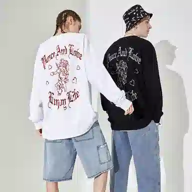 Huzzah Cupid Letter Print Sweatshirt